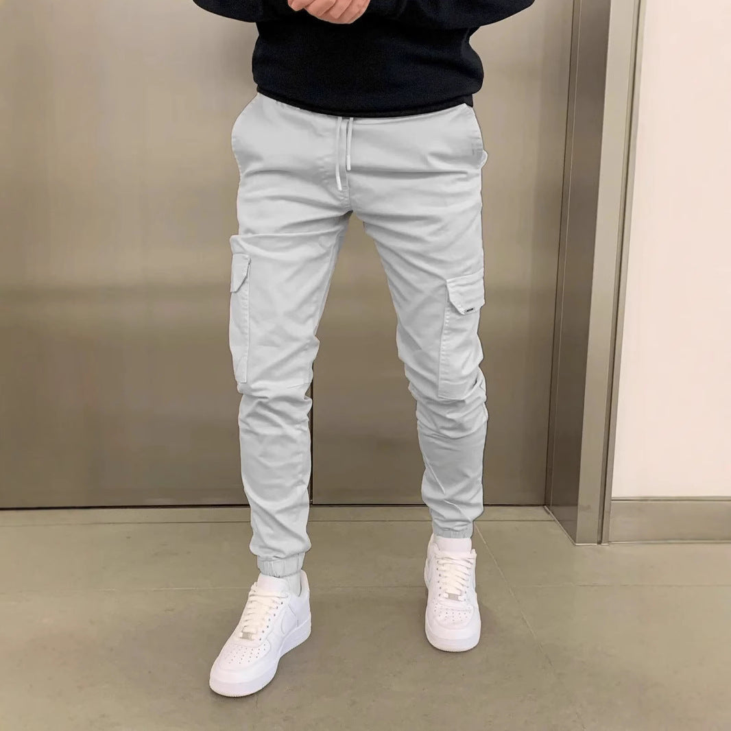 Drawstring Waist Utility Casual Pants