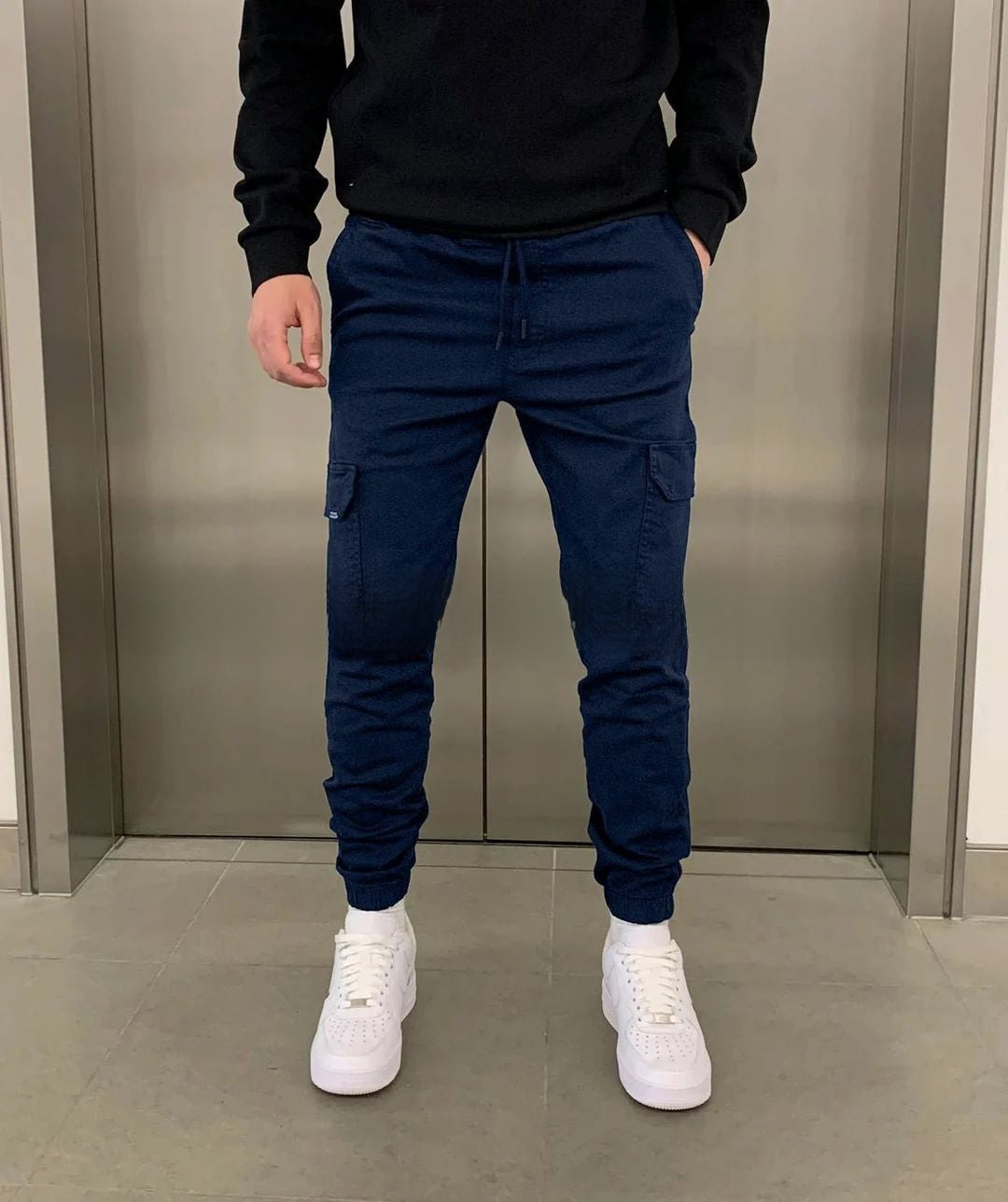 Drawstring Waist Utility Casual Pants