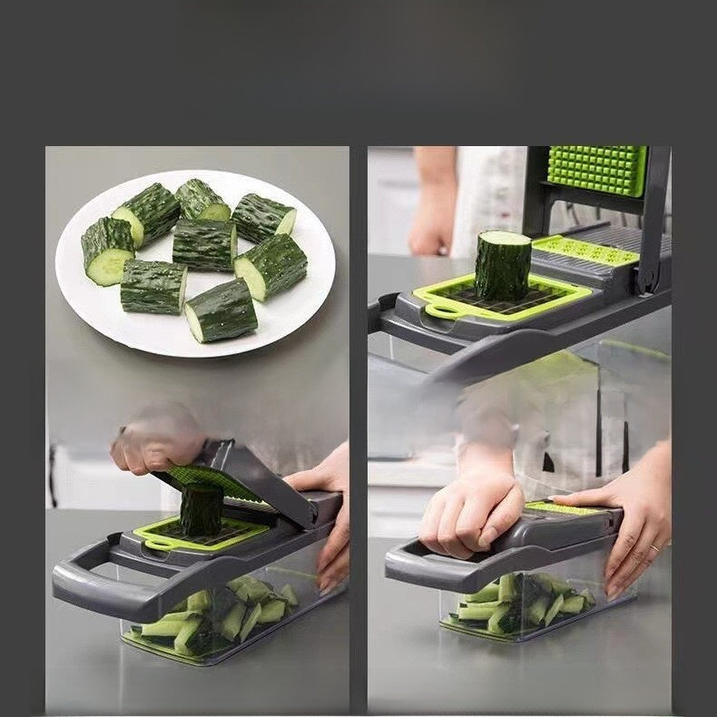 Cross-Border New Multifunctional Vegetable Cutter Household Potato Peeling, Shredding, Dicing and Slicing Kitchen Artifact Set Grater