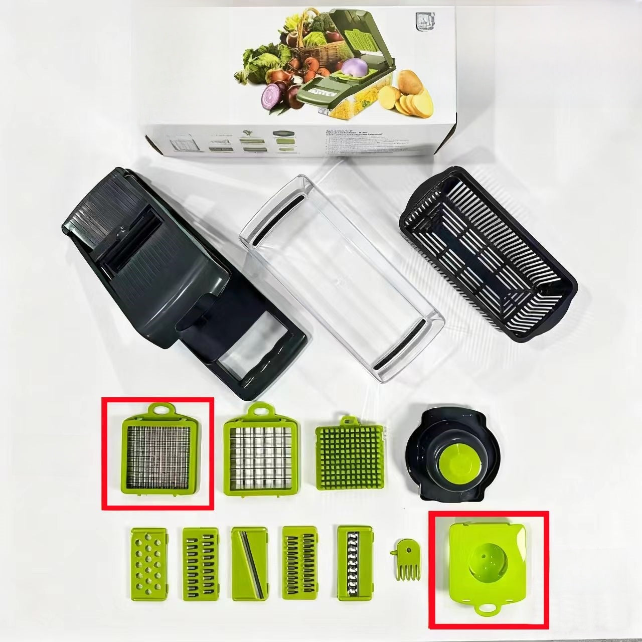 Cross-Border New Multifunctional Vegetable Cutter Household Potato Peeling, Shredding, Dicing and Slicing Kitchen Artifact Set Grater