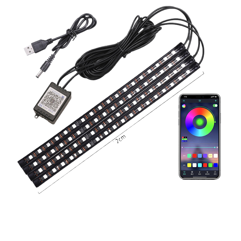USB Car Interior Ambient Lighting with Music Sync