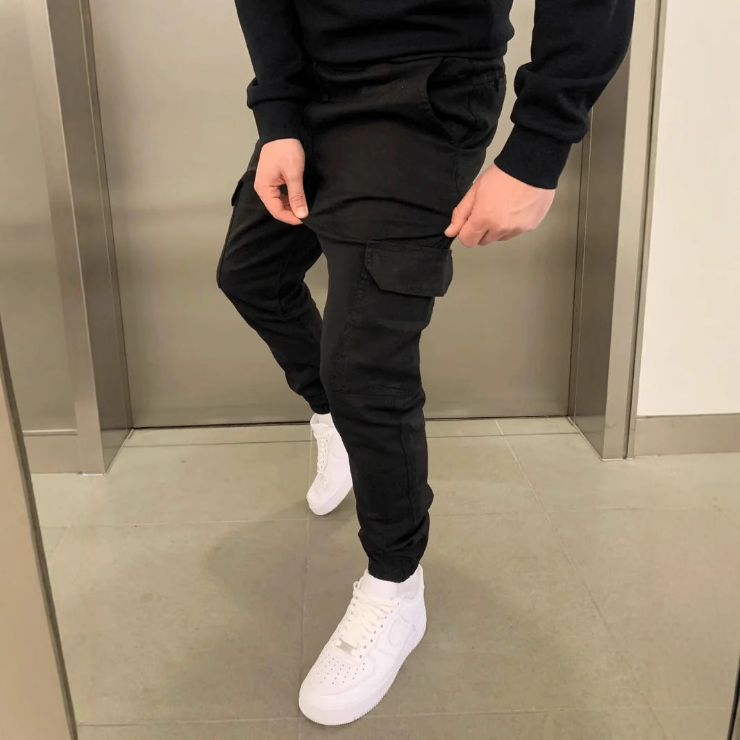 Drawstring Waist Utility Casual Pants