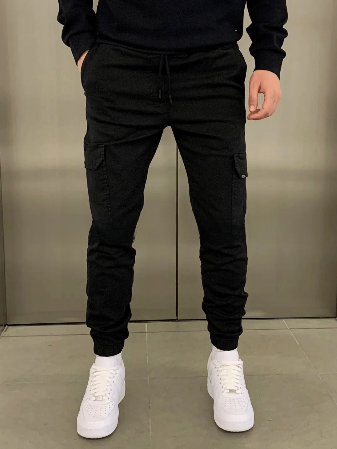 Drawstring Waist Utility Casual Pants