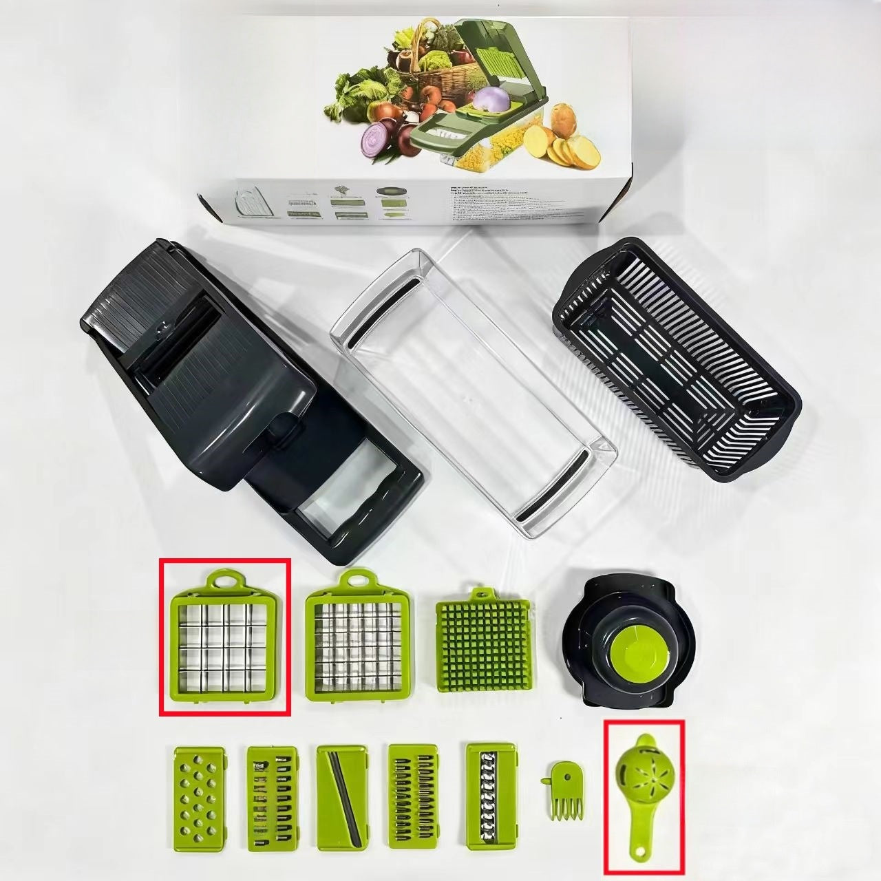 Cross-Border New Multifunctional Vegetable Cutter Household Potato Peeling, Shredding, Dicing and Slicing Kitchen Artifact Set Grater