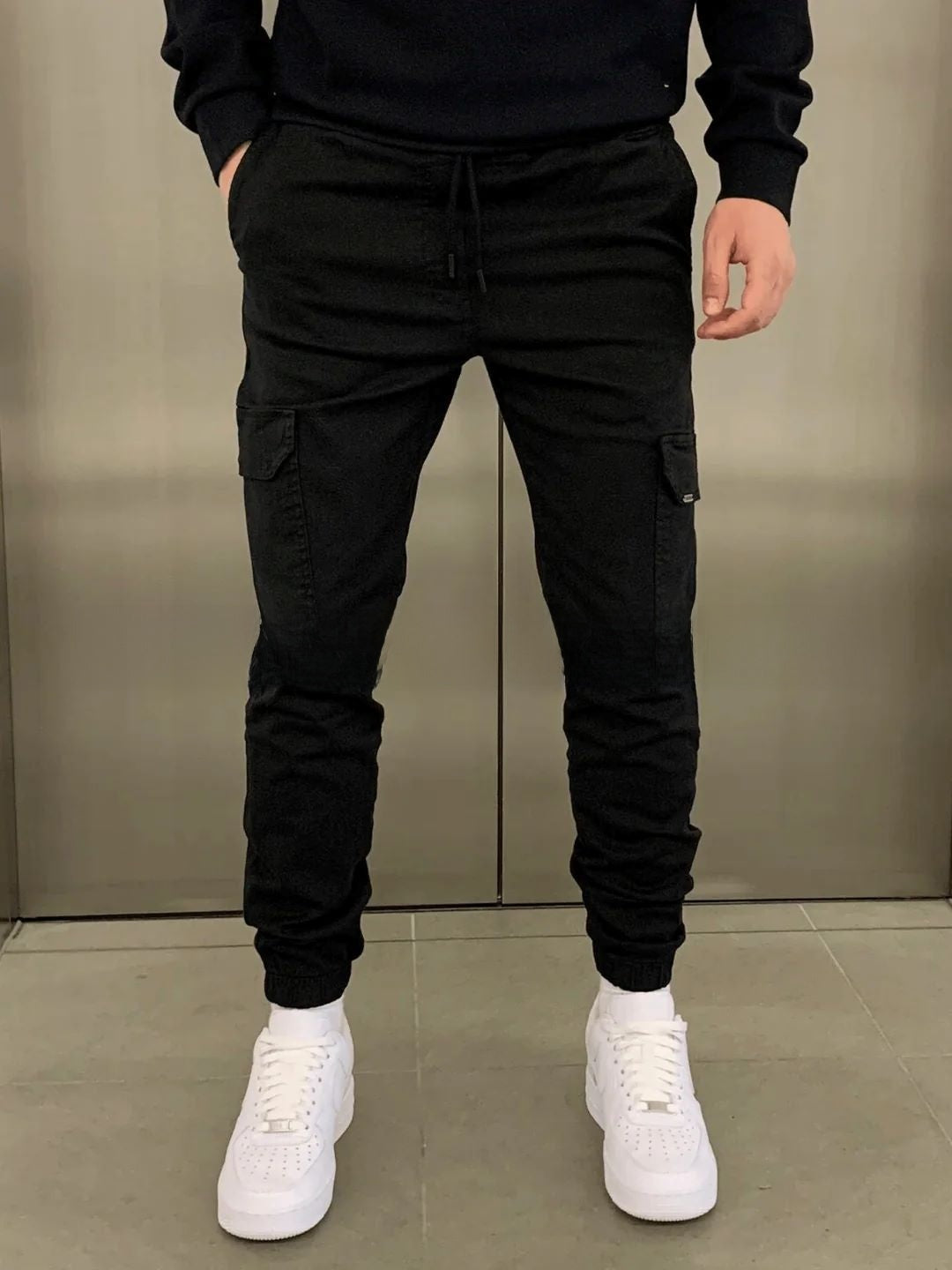Drawstring Waist Utility Casual Pants