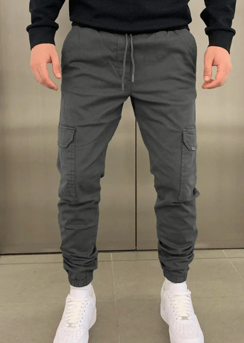 Drawstring Waist Utility Casual Pants