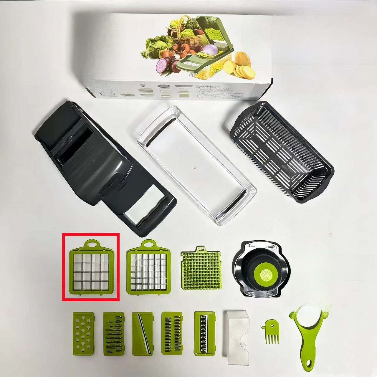 Cross-Border New Multifunctional Vegetable Cutter Household Potato Peeling, Shredding, Dicing and Slicing Kitchen Artifact Set Grater