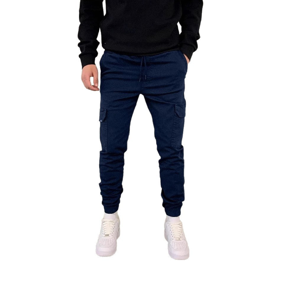 Drawstring Waist Utility Casual Pants