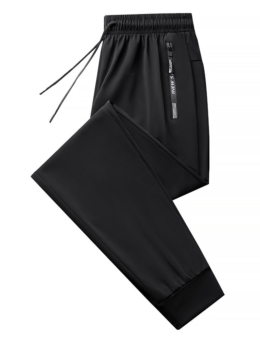 Mens High Elastic Ice Silk Sports Casual Pants